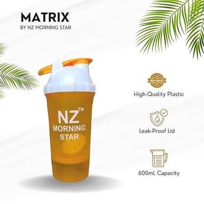 NZ MORNINGSTAR Metrix 600ml Shaker for Gym – Gym Protein Shaker Bottle for Men & Women